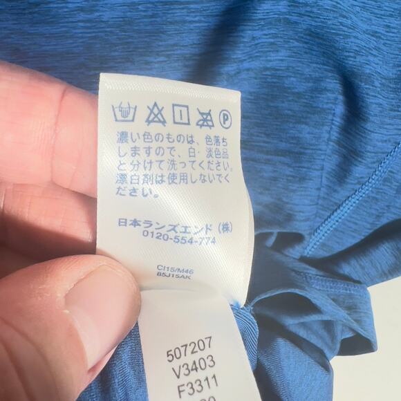 Lands' End Workout Shirt Men Small Blue Moisture Wicking Heathered Quik Dry Jog - Picture 11 of 12